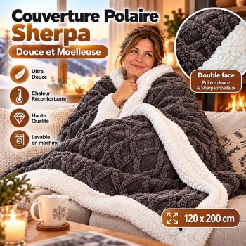Couverture Polaire Sherpa Douce...