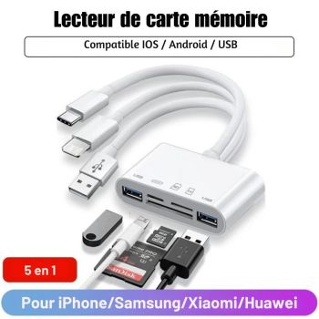 Lecteur de Carte Mémoire 5 en 1