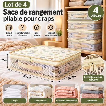 Lot de 4 Sacs de rangement...