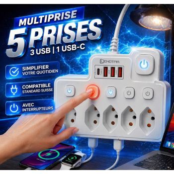Multiprise avec interrupteurs 5...