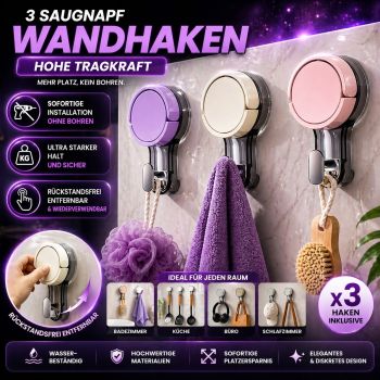 Hochfeste Wandhaken mit Saugnapf...