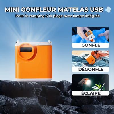 Mini gonfleur USB matelas avec lampe intégrée