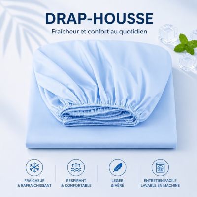 Drap-housse rafraîchissant respirant