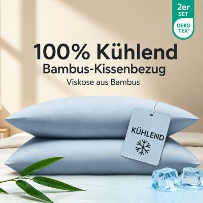 Kühlende Kissenbezüge aus Bambus, 50 x 70 cm – 2er-Set
