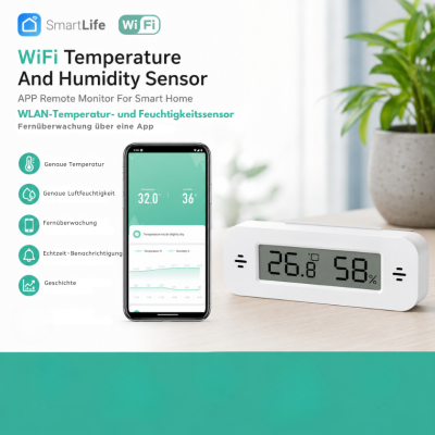 WLAN-Temperatur- und Feuchtigkeitssensor mit Fernüberwachung