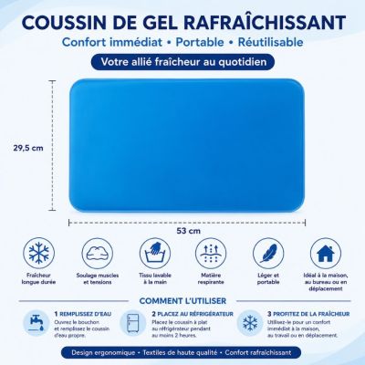 Coussin Fraîcheur Réutilisable 53 × 29,5 cm