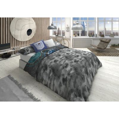 Parure de couette ORLANDO Gris-Noir Lit 1 personne