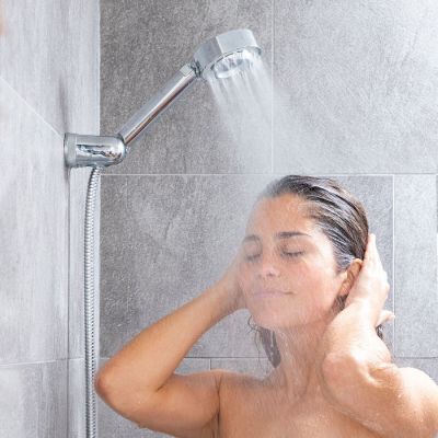 Double Pommeau de Douche avec Distributeur 3 en 1