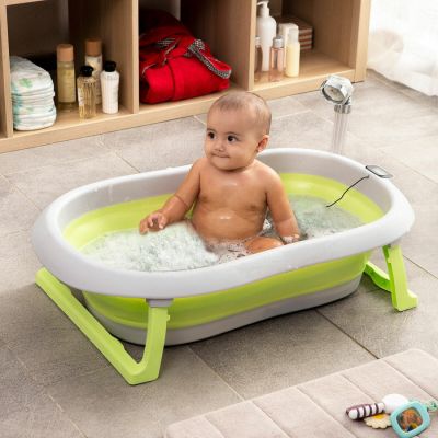 Zusammenklappbare Babybadewanne mit Thermometer