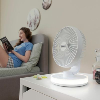 Ventilateur sans Fil Rechargeable avec LED 2 en 1