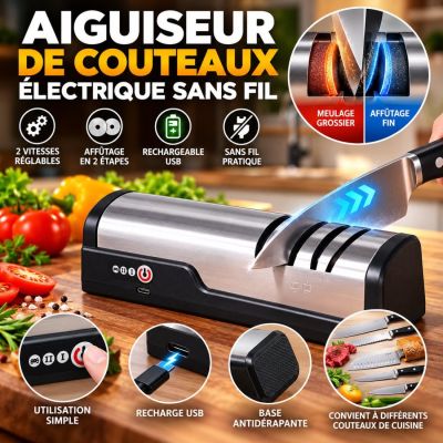 Aiguiseur de Couteaux Électrique Sans Fil