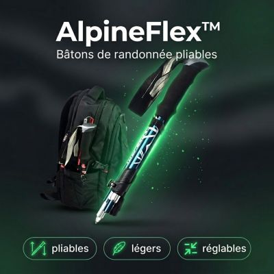 2 Bâtons de randonnée pliables AlpineFlex™