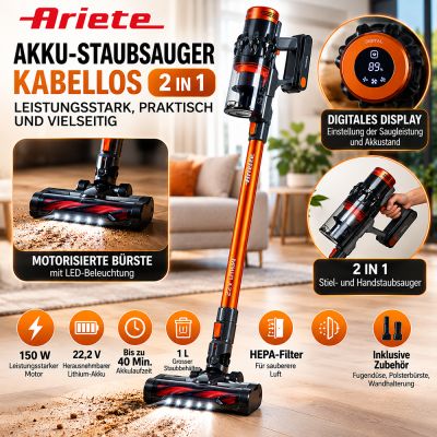 Ariete 2-in-1 Akku-Staubsauger
