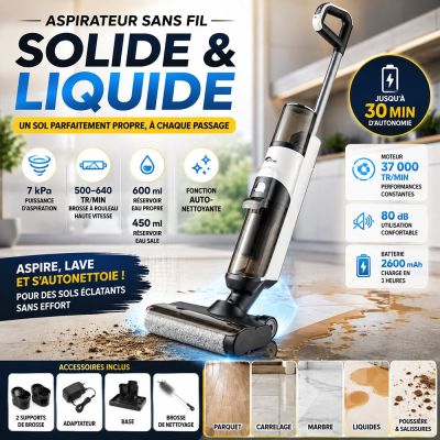 Aspirateur sans fil Solide & Liquide