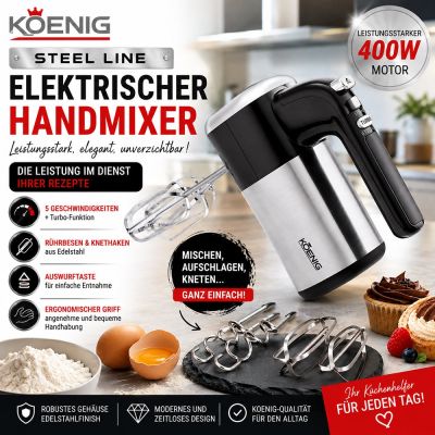Elektrischer Handmixer Steel Line KOENIG
