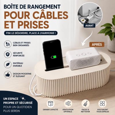 Boîte de rangement pour câbles et prises Nordic
