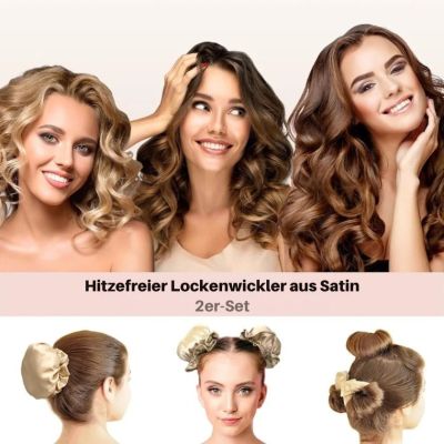 Hitzefreier Lockenwickler aus Satin - 2er-Set