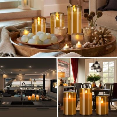 3er-Set flammenlose LED-Kerzen - Eleganz