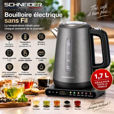 Bouilloire électrique sans Fil 1,7L