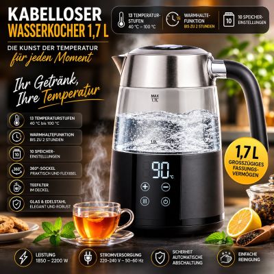 Kabelloser Wasserkocher 1,7 L