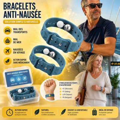 Bracelets anti-nausée par acupression - set de 2
