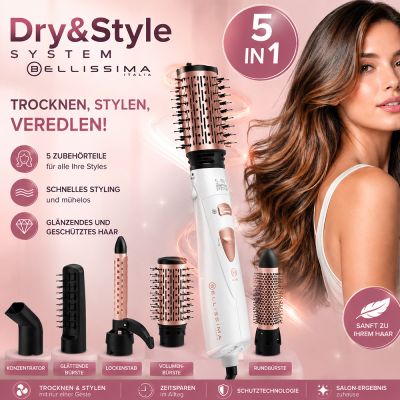 5-in-1-Luftbürste Dry&Style System Bellissima