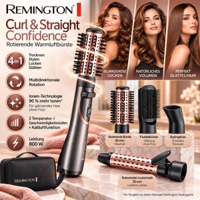 Rotierende Warmluftbürste Curl & Straight Confidence Remington