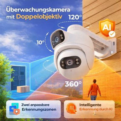 Überwachungskamera mit zwei Objektiven