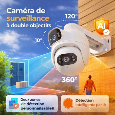 Caméra de surveillance à double objectifs
