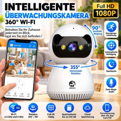 Intelligente 360° Wi-Fi-Überwachungskamera Full HD