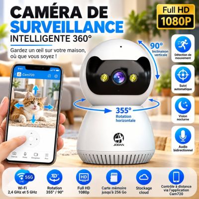 Caméra de Surveillance Intelligente 360° Wi-Fi Full HD