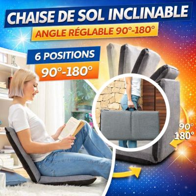 Chaise de Sol Inclinable (Angle réglable 90º-180º)