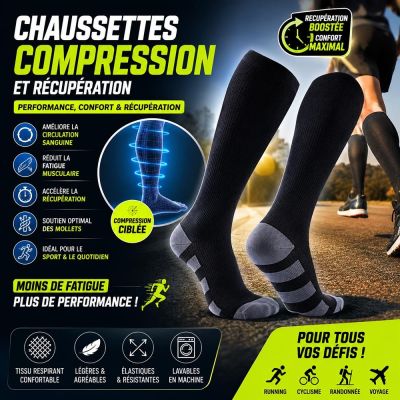 1 paire de chaussettes de compression et récupération
