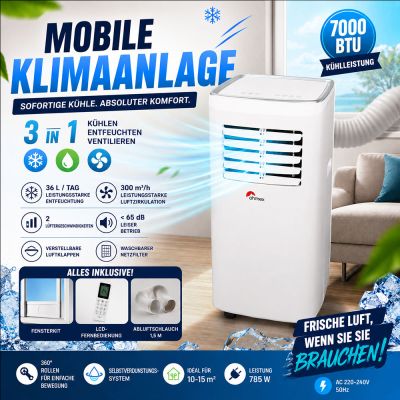 Mobile 3-in-1-Klimaanlage 7000 BTU