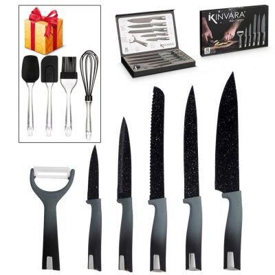 Coffret de Couteaux Kinvara 6 Pièces + Cadeau Ensemble d'ustensiles de Pâtisserie