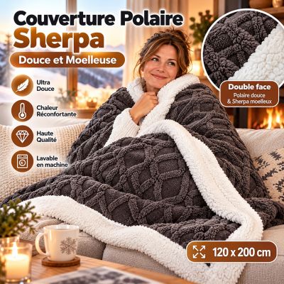 Couverture Polaire Sherpa Douce et Moelleuse 120x200 cm