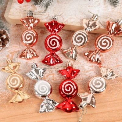 Lot von 6 Süßigkeiten Weihnachtsdekorationen / 9,5 cm