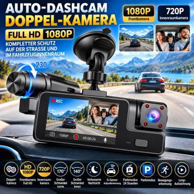 Full-HD-Dashcam mit Dual-Kamera