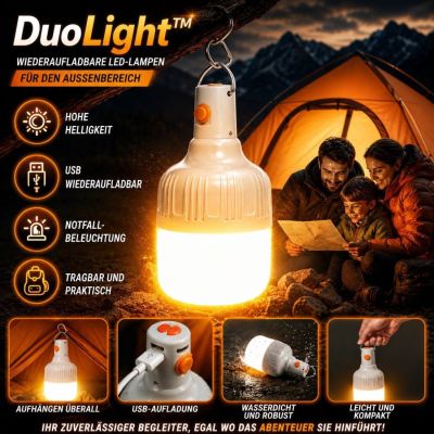 DuoLight™ - Set aus 2 USB-aufladbaren LED-Lampen für den Außenbereich