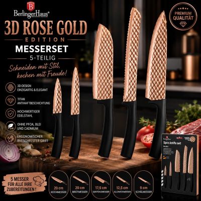 3D-Messerset Rose Gold Edition – 5-teilig