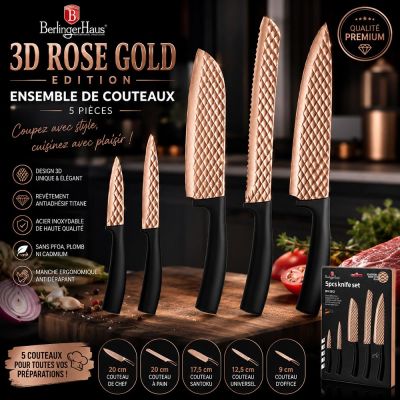 Ensemble de Couteaux 3D Rose Gold Edition (5 pcs)