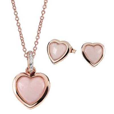 Set Heart Collier pendentif + Boucles d'oreilles Ernst Stein