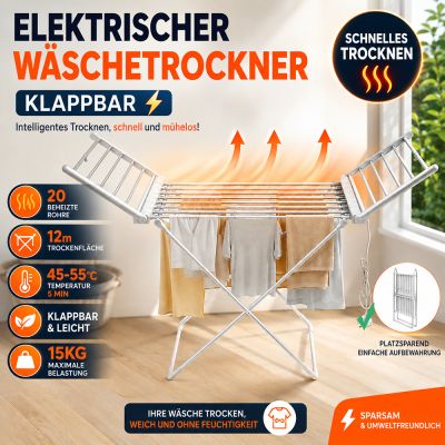Faltbarer elektrischer Wäschetrockner