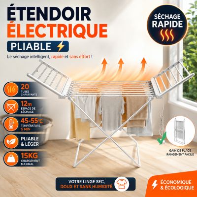 Étendoir électrique pliable