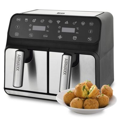 Heißluftfritteuse mit Doppelschubladen, 8 l, AIRMAXX