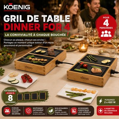 Gril de table Dinner pour 4 personnes Koenig