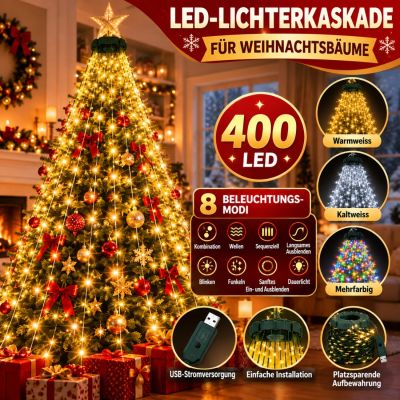 LED-Lichterkaskade für Weihnachtsbäume