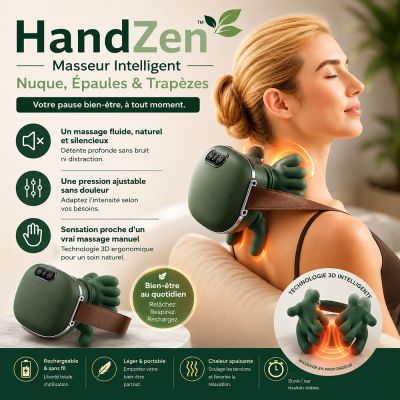 HandZen™ – Masseur Intelligent Nuque, Épaules & Trapèzes