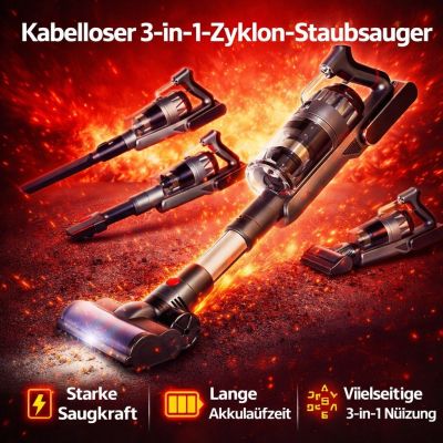 Kabelloser 3-in-1-Zyklon-Staubsauger Ohmex