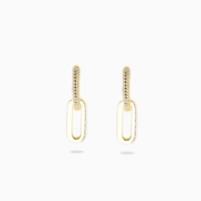 2en1 Boucles d'oreilles Lady Taty Link | Argent 925 d'oré jaune